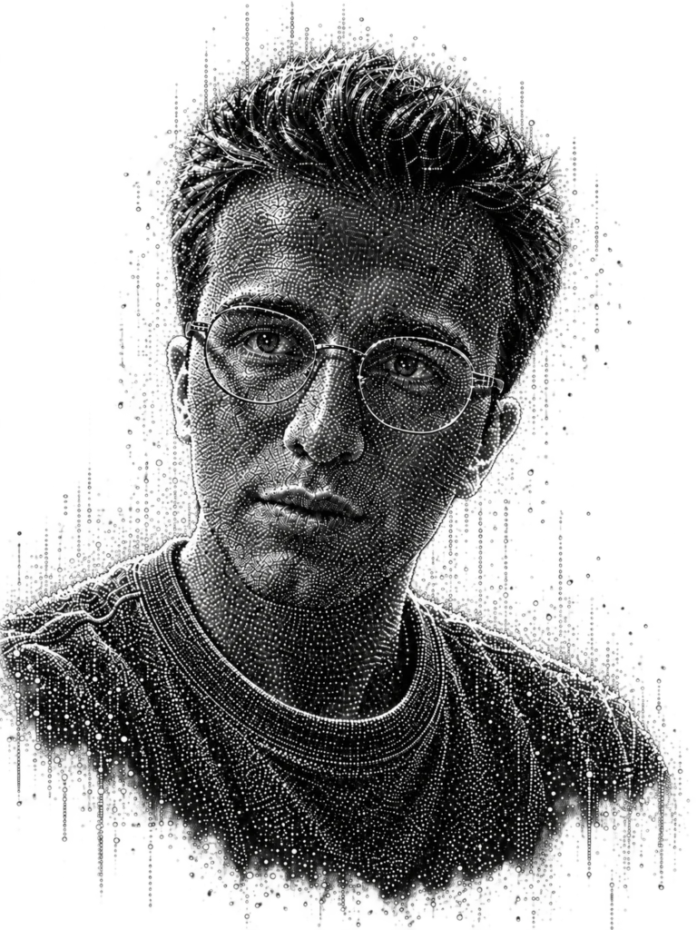 Güneş Polater, stipple portrait