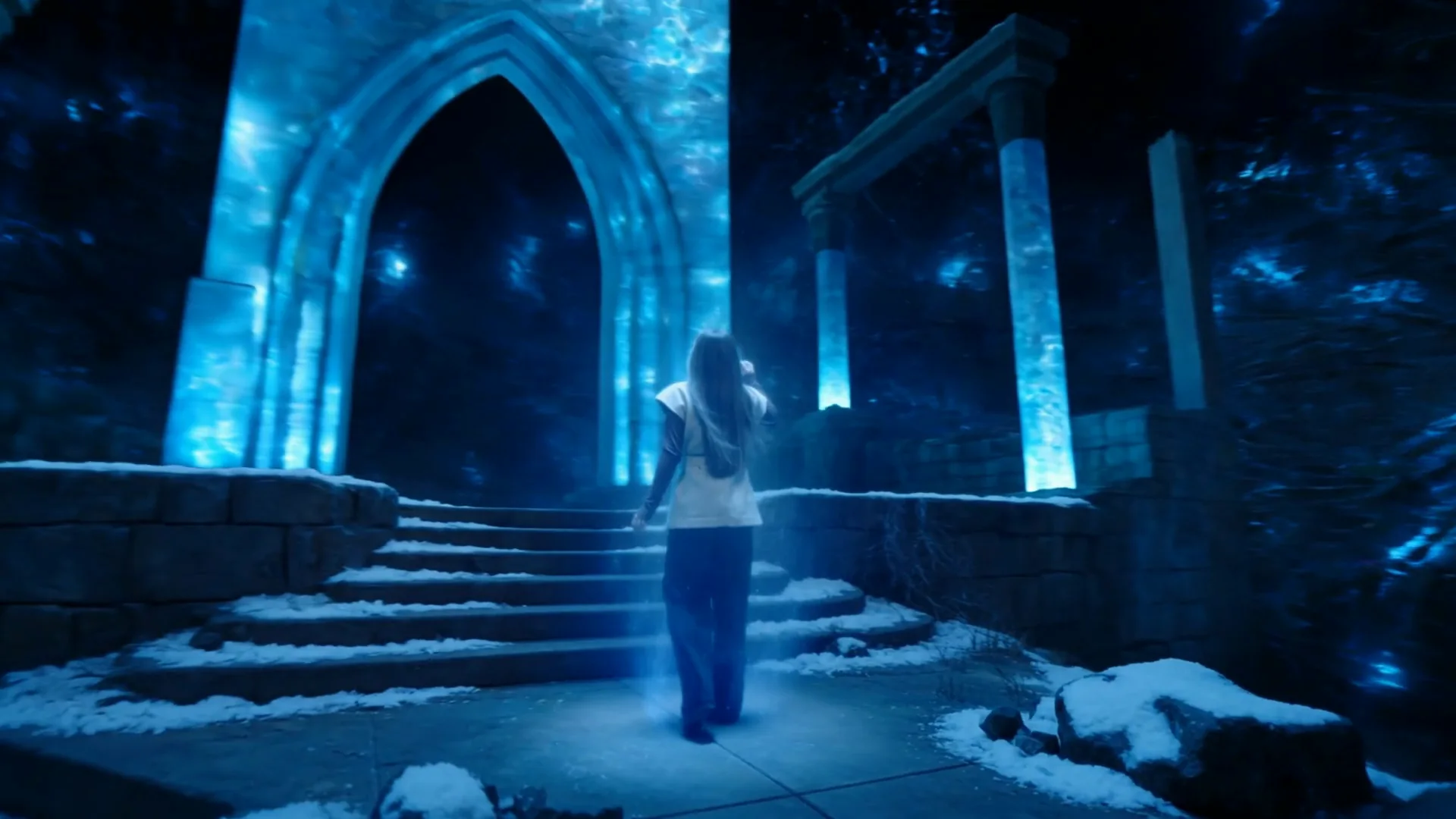 Zarafel AI visual effects: Portal to the ice world