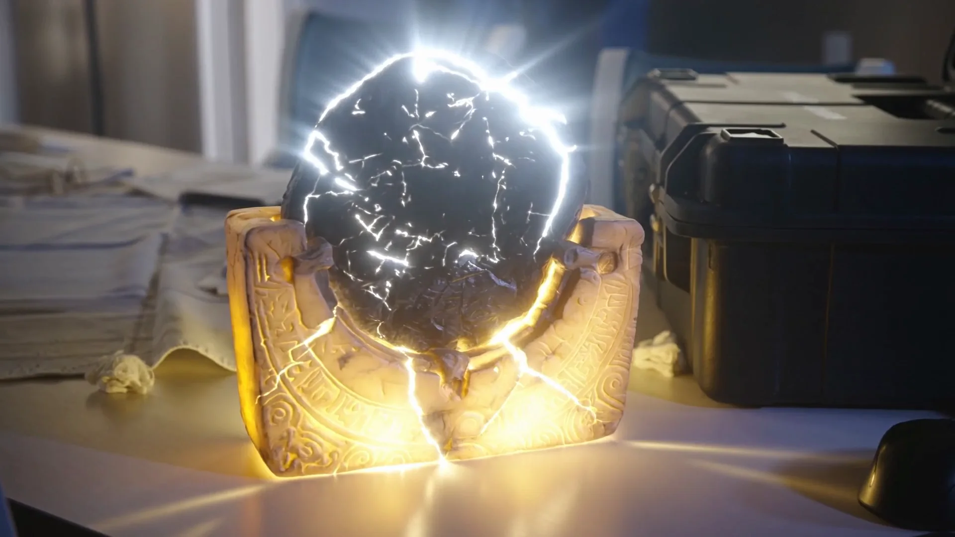 Zarafel AI visual effects: Lightning through the stone